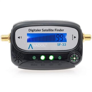 GEBRAUCHT: Anadol SF33 LCD Satfinder/Messgert mit Kompass, Ton, Verbindungskabel, deutsche Bedienungsanleitung und vergoldete F-Anschlsse zur Optimierung/Justierung Ihrer Sat Antenne