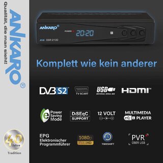 Ankaro 2100 DSR Sat-Receiver + HDMI Kabel