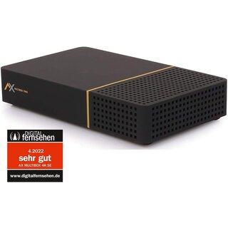 AX Multibox Twin SE (Second Edition mit WiFi) 4K UHD E2 Linux Sat Receiver mit PVR Aufnahmefunktion & Timeshift, UNICABLE, 2X USB, LAN, WLAN, DVB-S2, HDMI, HD, H.265, HDR, Astra Hotbird vorsortiert