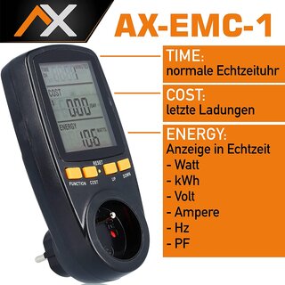 AX EMC-1 Strommessgert Steckdose