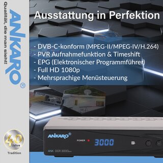 Ankaro DCR 3000 Plus Kabelreceiver mit PVR Funktion - Gebraucht