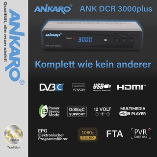 Ankaro DCR 3000 Plus Kabelreceiver mit PVR Funktion - Gebraucht