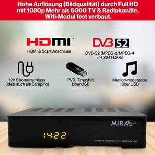 Amiko MIRA3 HD Sat Receiver mit Aufnahmefunktion