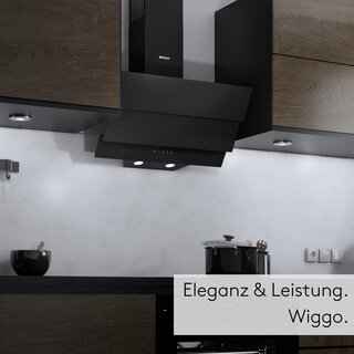 Wiggo WE-B643G  Dunstabzugshaube 60cm kopffrei - 3 Glas schwarz