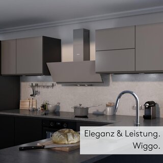 Wiggo WE-A942G  Dunstabzugshaube 90cm kopffrei - 2 Glas grau