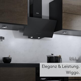 Wiggo WE-A641G Dunstabzugshaube 60cm kopffrei - 1 Glas schwarz