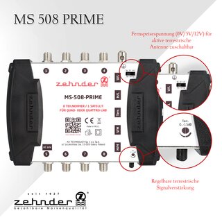 Zehnder Multischalter MS 508 Prime + Zehnder Quad LNB BX 3004